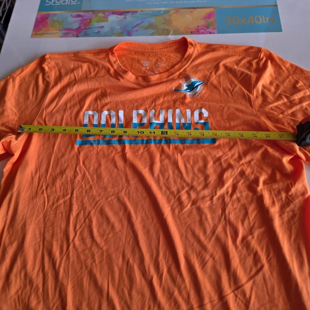 Nike Miami Dolphins NFL Training Dri-FIT Orange Graphic T-Shirt Mens XL